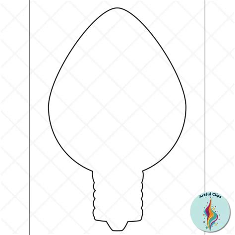Christmas Light Bulb Template Set, Lights for Holiday Crafts
