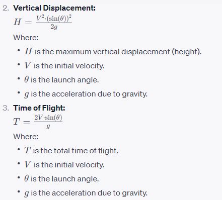 Image result for Calculus Equation for Projectile Motion