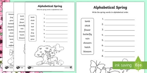 Image result for Spring Sortng Worksheet