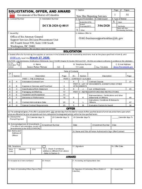 Fillable Online oag dc Contractor to Manage New Hire Reporting Program ...