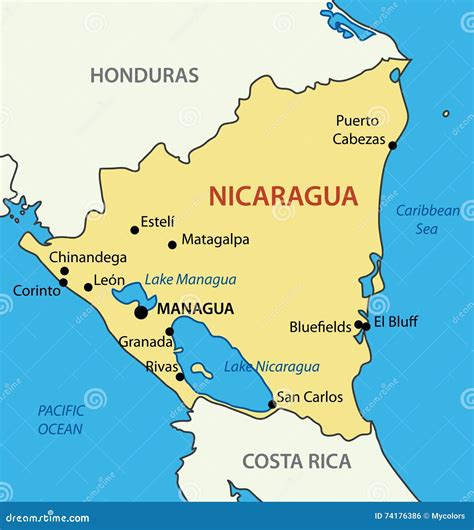 Nicaragua Map Royalty-Free Stock Photo | CartoonDealer.com #6474993