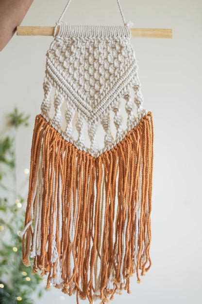 Creame & Burnt Orange Macrame Wall Hanging – Flame N Decor