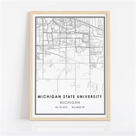 Mapa Del Campus De La Universidad Estatal De Michigan Para Imprimir