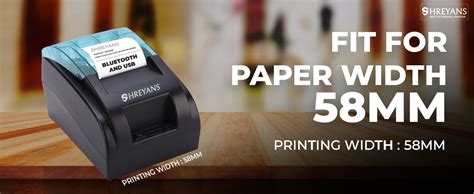 SHREYANS 58Mm Usb+Bluetooth Direct Thermal Monochrome Wired Home InkJet ...