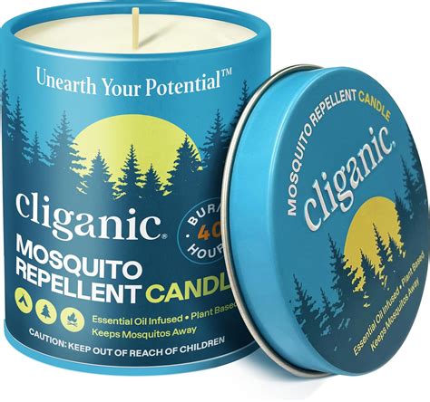 Amazon.com: Cliganic Mosquito Repellent Candle (9oz) | Citronella, DEET ...