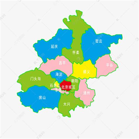矢量北京拼色地图素材图片免费下载-千库网
