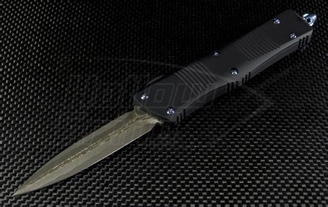 Microtech Knives Custom Troodon D/E Automatic OTF D/A Knife (3in Damascus Plain ) MTC-0010 ...