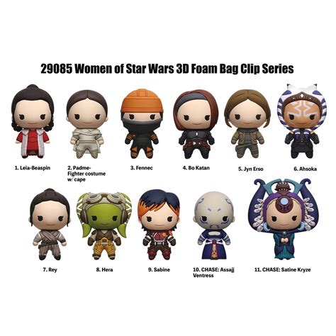 Star Wars Women Characters 3D Foam Bag Clip Display Case of 24