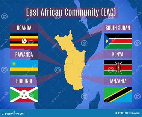 Map of the East African Community EAC Stock Illustration - Illustration ...