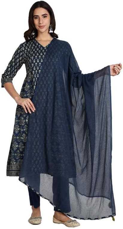 Buy Mythri by Naidu Hall Women’s Anarkali Salwar Suit Set 3 Piece Kurta ...