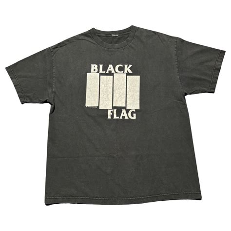 Vintage Black Flag T-Shirt XL Bars Punk Band Tee Vtg... - Depop