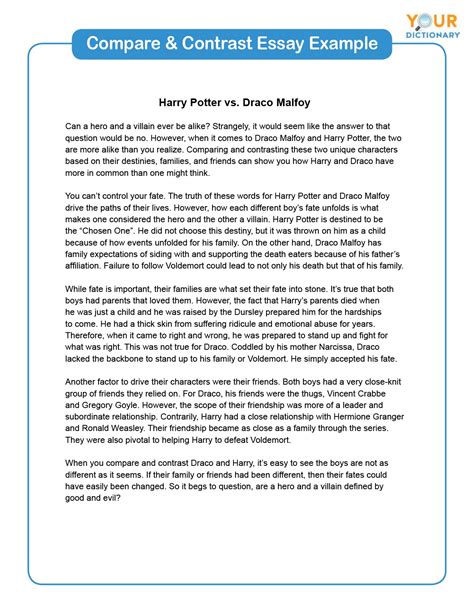 Image result for Comparison and Contrast Examples