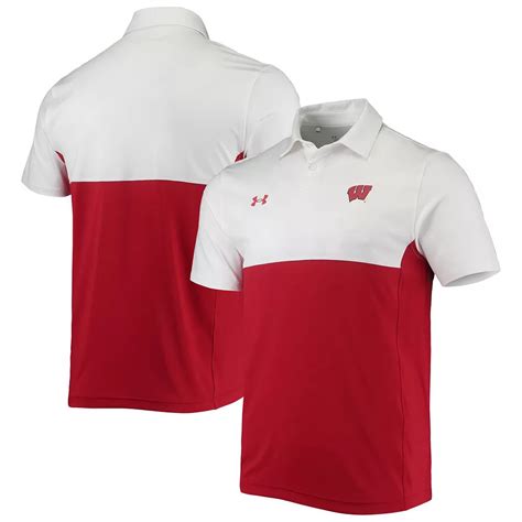 Men's Under Armour White/Red Wisconsin Badgers 2022 Blocked Coaches ...