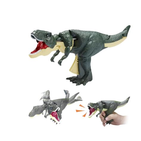 (Random color) 11" Dino Toy Mighty Roar Gun | Realistic Swinging Dinos ...