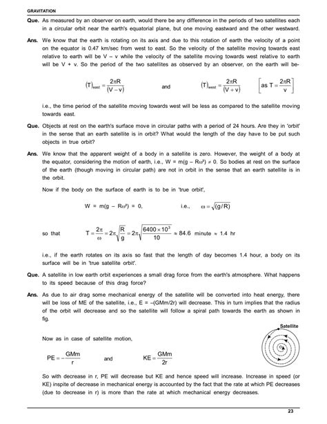 Class 11 Physics Gravitation Notes – JEE & NEET
