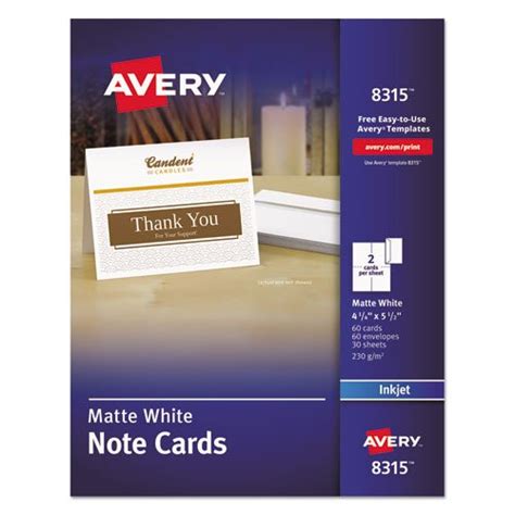 Avery - Printer-Compatible Cards, 4-1/4 x 5-1/2, Two per Sheet, 60/Box ...