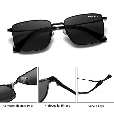 GREY JACK Full Metal Frame Polarized UV400 Protected Sunglasses for Me ...
