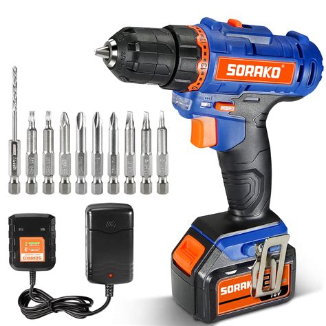 Buy SORAKO Cordless Drill Driver, 18V Electric Drill 35N¡¤m Max Torque ...