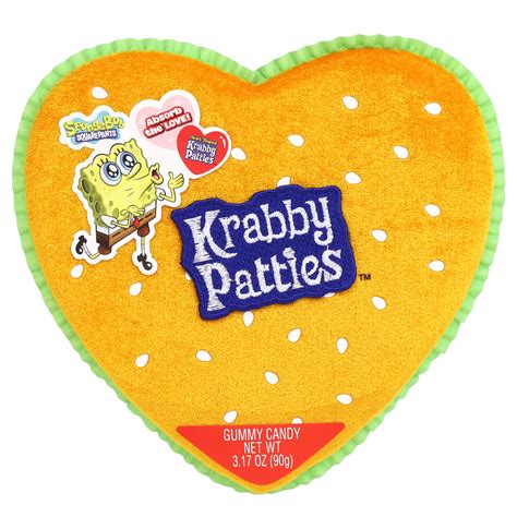 Nickelodeon SpongeBob Valentine's Shaped Krabby Patty Gummy Candy Heart ...