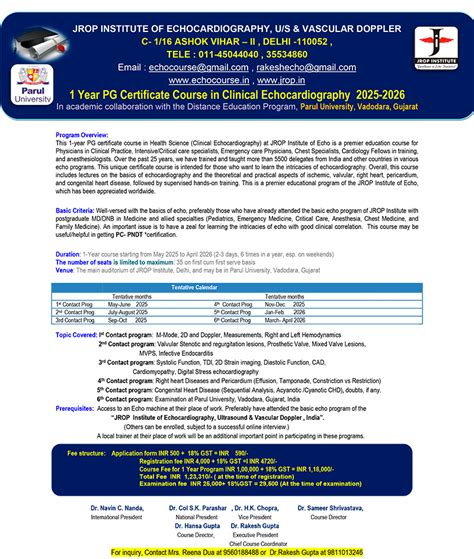 Jrop Institute of Echocardiography