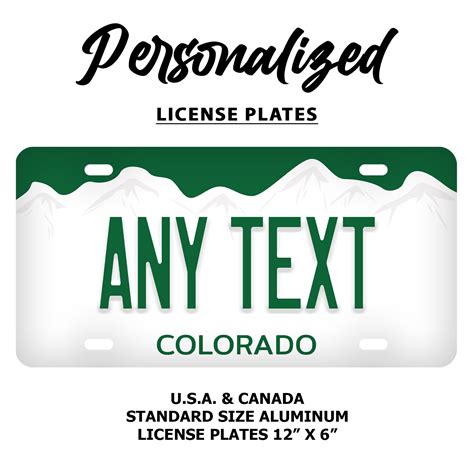 Custom Colorado License Plate Personalized Name All 50 - Etsy