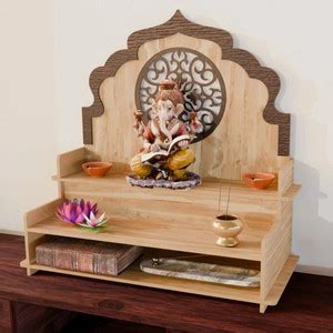 Nived Narmada Pooja Mandir 21 inch Wide Wall Mount Home Temple ...