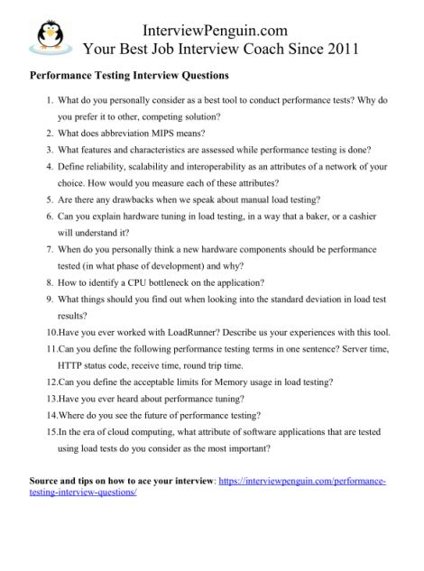 Performance Testing Interview Questions 的图像结果