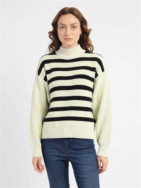 Women's Striped High Neck Sweater – Levis India Store