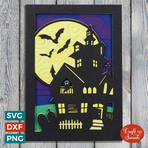 Haunted House Layered Card - Craft with Sarah