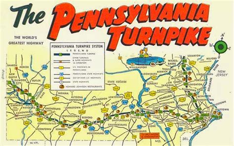 *Postcard Gems: Map: The Pennsylvania Turnpike