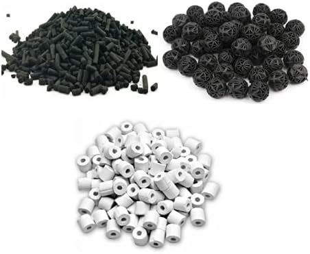 AQUALYF PETS Activated Carbon, Ceramic Rings and 22 Pieces of 26 mm Bio ...