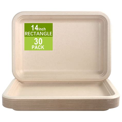 Buy BangShou 100% Biodegradable Compostable,30 Pack 14Inch Disposable ...