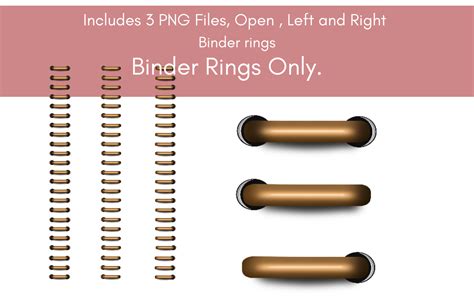 Digital Binder Rings Set of 3 Gold Graphic by Perla Designs · Creative ...