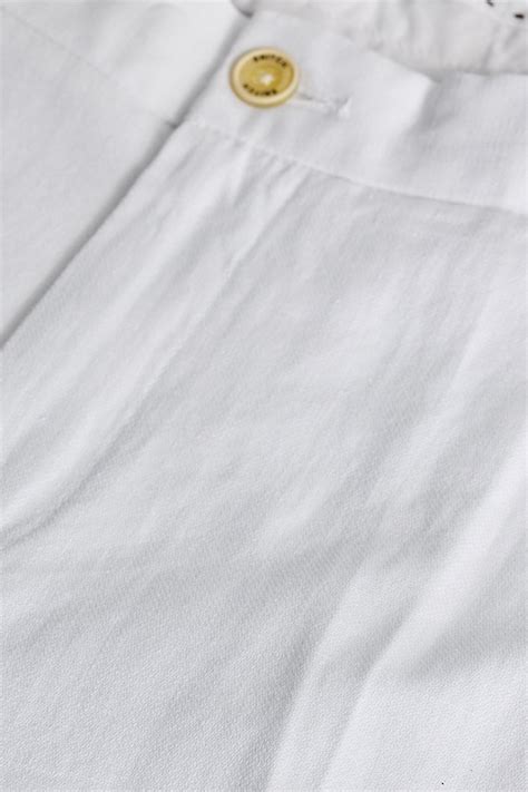 Buy Men's Dainty White Plain Pure Linen Regular Fit Plus Size Trousers ...
