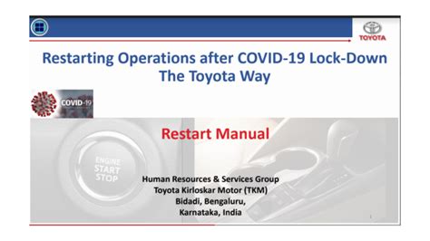 Toyota India releases Restart Manual, guide to business operations post ...