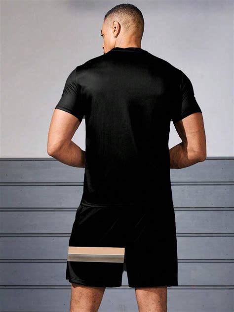 Manfinity Conjunto Esportivo de Camisa de Manga Curta com Estampa ...