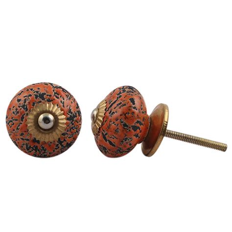 Orange Black Etched Knob