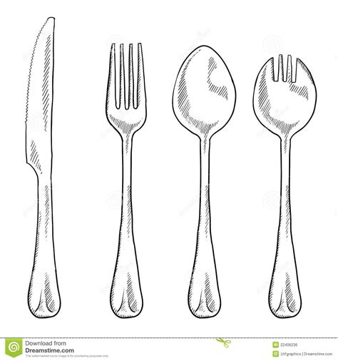 Spoon And Fork Drawing