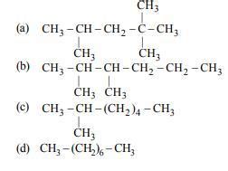 Which of the following isomers will have the highest octane number ...