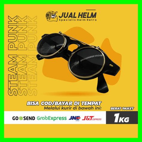 Jual Kacamata Klasik Retro Steampunk Flip Up Double ( Vintage / Glasses ...