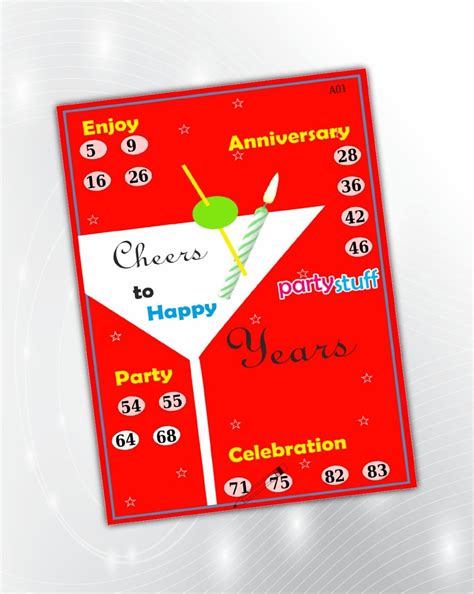 PartyStuff Anniversary Theme Tambola Housie Tickets - Anniversary ...