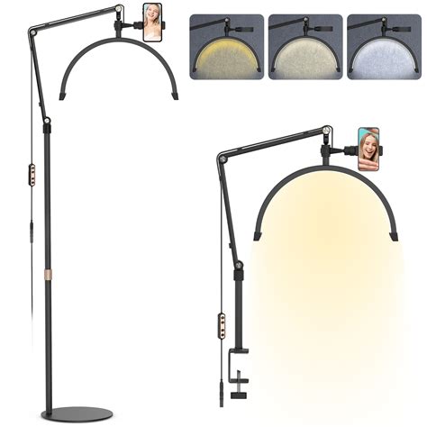 Yofuly Lash Lamp for Eyelash Extensions, LED Half Moon Lamp for ...