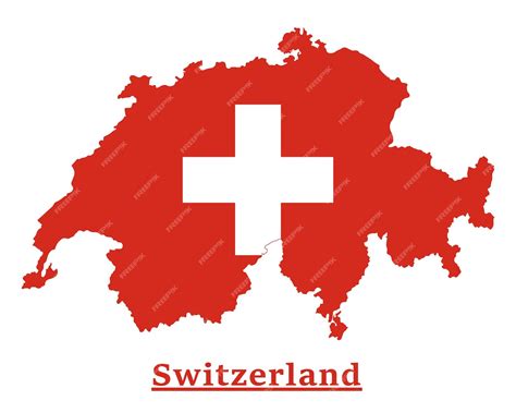 Premium Vector | Switzerland national flag map design, illustration of ...