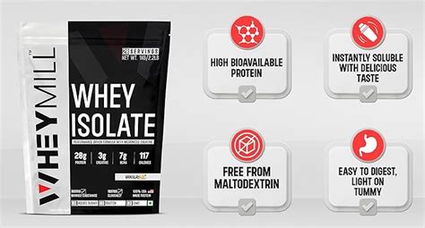 WHEYMILL 100% Whey Protein Isolate | 28g Protein, 3g Creatine, 7g BCAA ...