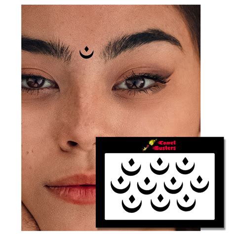 Comet Busters Beautiful Moon Shaped Black Bindi (10mm) (BIN060)
