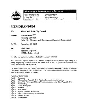 Fillable Online cityofboise CUP05-00119/BILL FRASER requests approval ...