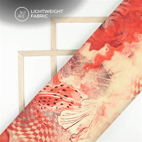 Abstract Digital Print Poly Chinnon Chiffon Fabric – Fabcurate
