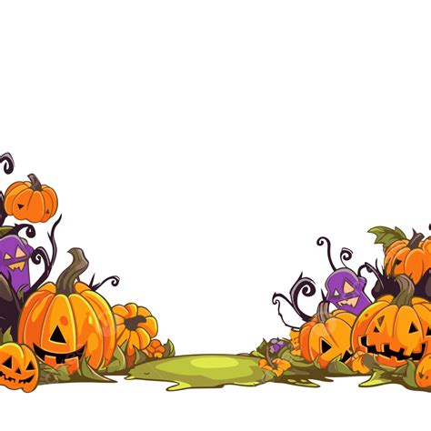 Halloween Border Clipart Fun Halloween Border With Cartoon Pumpkins ...