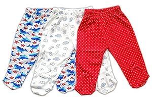 Baby Station Socks Leggings Long Pant -3 Pack- Random Colors (New Born ...