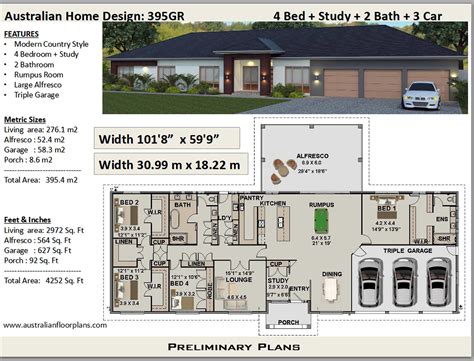 Simple 4 Bedroom Ranch House Plans